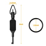 Flat Knurled Swivel Key, Standard Handcuff Key with Detachable Keyring, Black- 2 PACK - Image 3
