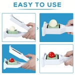 FAVIA Egg Slicer for Hard Boiled Eggs Mushroom Strawberry Cherry Tomato Kiwi Fruit with 9 Stainless Steel Blades Multipurpose Handy Kitchen Gadgets BPA Free Dishwasher Safe (Pastel Green) - Image 3