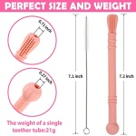 Meartchy 6 Pack Hollow Teether Tubes, Teething Toys for Baby Infants 0-6 Months , Silicone Chew Straw Toy for Babies 6-12 Months - Image 7