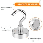 MIKEDE Magnetic Hooks Heavy Duty, 25Lbs Neodymium Magnets with Hooks for Refrigerator, 10Pcs Strong Cruise Hooks for Hanging, Magnetic Hanger for Grill, Toolbox, Storage - Image 6