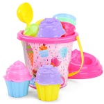 Bennol Beach Sand Toys for Kids Toddlers, Ice Cream Theme Kids Beach Sand Toys Set with Bucket Pail and Bag, Sand Castle Travel Beach Sandbox Toys Kit for Kids Toddlers Girls Boys Ages 3-10 - Image 2