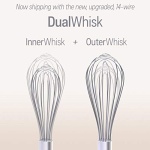 Whisk Wiper - Wipe a Whisk Easily - Multipurpose Kitchen Tool Made In USA - Includes 11" Stainless-Steel Whisk - Cool Baking Gadget, A Great Gift For Men & Women (2pc Whisk Wiper Set, Clear) - Image 3