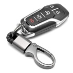 EYANBIS Car Key Fob Keychains Leather Holder Key Chain Sturdy Metal with D-Ring for Men and Women 2 Pack, 1 Pack Black & 1 Pack Red, 360 Degree Rotatable, with Screwdriver - Image 6