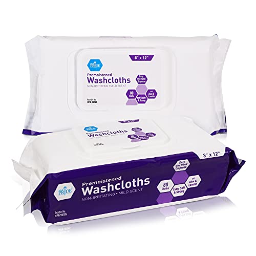 41ZRwJidQcL.jpg Medpride Disposable Premoistened Washcloths - Adult Cloth Wipes For Sensitive Skin- 8” x 12” Extra Soft Incontinence Wipes - Image 1