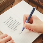 FULLPAD Black Ballpoint Pens, Retractable Medium Point 1.0mm Office Supplies Pen with Super Soft Grip & Metal Gold Clip, Smooth Writing Black Ink Journaling Pens, Gift Pen Set - Image 3