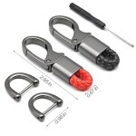 EYANBIS Car Key Fob Keychains Leather Holder Key Chain Sturdy Metal with D-Ring for Men and Women 2 Pack, 1 Pack Black & 1 Pack Red, 360 Degree Rotatable, with Screwdriver - Image 3