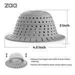 zaa Bathtub Drain Hair Catcher, 2 Pack Silicone Collapsible Drain Protector for Pop-Up and Regular Drains of Bathtub, Tub, Shower, Bathroom - Image 3