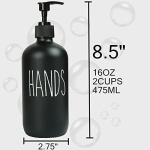 MOMEEMO Soap Dispenser Set 2 Pack, Contains Dish Soap Dispenser and Hand Soap Dispenser. 16 Oz Black Soap Dispenser with Black Plastic Pumps, Perfect for Black Kitchen Decor. (Black) - Image 2