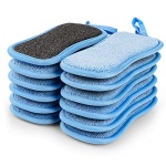 12 Pack Multi-Purpose Scrub Sponges Kitchen, Dish Sponge,Non-Scratch Microfiber Sponge for Efficiently Cleaning Dishes, Pots and Pans and More (Blue)
