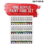 U.S. Art Supply Professional 36 Color Set of Acrylic Paint in Large 18ml Tubes - Rich Vivid Colors for Artists, Students, Beginners - Canvas Portrait Paintings - Color Mixing Wheel - Image 7