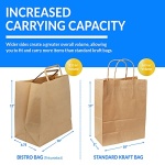 Reli. Kraft Paper Bags w/ Handles (100 Pcs, Bulk) (Large 10"x6.75"x12") Brown Paper To Go / Take Out / Restaurant / Bags with Handles, Shopping Bags, Retail Bags, Gift Bags; 25% larger than 10"x5"x13" - Image 9