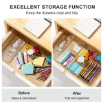 Hudgan 8 Pack Clear Plastic Drawer Organizer Bins Set, Stackable Cutlery Storage Bins Trays for Organizing Kitchen Supplies, Bathroom Supplies, Office Supplies, Crafts, Gadgets, Cabinet Supplies - Image 5