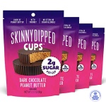 SkinnyDipped Dark Chocolate Peanut Butter Cups, 2g Sugar per Cup, Keto Friendly, No Palm Oil, Gluten Free, 3.2oz, 4 Pack (24 Cups Total) - Image 6