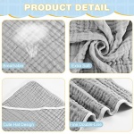Muslin Cotton Hooded Baby Bath Towel Sets Large 32 x 32 Inch Soft Unisex Bath Towels Bulk for Babies, Toddler, Infant, Newborn, Baby Gifts for Girl Boy (Light Gray, 2 Pieces) - Image 6