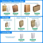 Reli. Kraft Paper Bags w/ Handles (100 Pcs, Bulk) (Large 10"x6.75"x12") Brown Paper To Go / Take Out / Restaurant / Bags with Handles, Shopping Bags, Retail Bags, Gift Bags; 25% larger than 10"x5"x13" - Image 4
