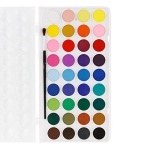 U.S. Art Supply 36 Color Watercolor Artist Paint Set with Plastic Palette Lid Case and Paintbrush - Watersoluable Cakes - Image 7
