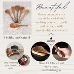VERY NITTY Very Beautiful Kitchen Utensil Set, 7pc Wooden Cooking Utensils, Spoons and Spatula Set with Spoon Rest. Wood Kitchen Gadgets, Tools and Supplies for Cooking, Baking, Mixing and Salad Bowl - Image 9