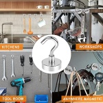MIKEDE Magnetic Hooks Heavy Duty, 25Lbs Neodymium Magnets with Hooks for Refrigerator, 10Pcs Strong Cruise Hooks for Hanging, Magnetic Hanger for Grill, Toolbox, Storage - Image 2