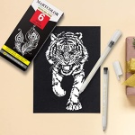 MARTCOLOR White Gel Pens Set, 6 Pack, 0.8mm Fine Point Pens Gel Ink Pens For Artists, Archival Ink Pens, White highlight Pens for Black Paper Drawing, Illustration, Sketching, Writing - Image 4