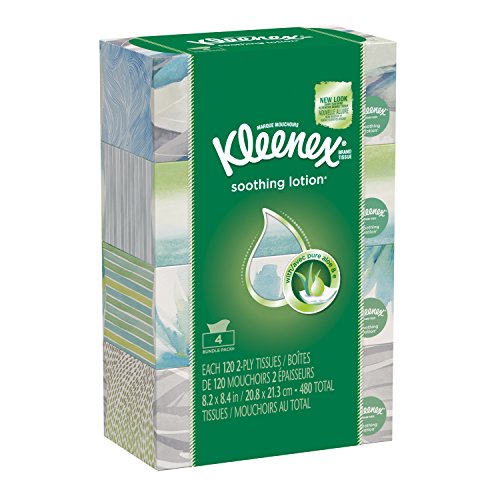 51ep-5C3zgL.jpg Kleenex Facial Tissues with Lotion, 120 ct, 4 Pack - Image 1