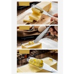 AXIAOLU Stainless Steel butter Spreader Knife, 3-in-1 Kitchen Gadgets, Curler, Butter Grater, Multifunctional Chopping Slot with Serrated Edge (Silver, 1) - Image 2