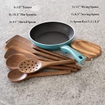 VERY NITTY Very Beautiful Kitchen Utensil Set, 7pc Wooden Cooking Utensils, Spoons and Spatula Set with Spoon Rest. Wood Kitchen Gadgets, Tools and Supplies for Cooking, Baking, Mixing and Salad Bowl - Image 3