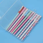 Fluent Writting Pen, 10 Pcs 0.38 mm 10 Color Black Ink Rolling Ball Cute Gel Ink Pen for Student and School Office Supplies (A) - Image 3