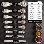 Zulay Kitchen Stackable Magnetic Spoons Set of 8 - Dual Sided Magnetic Measuring Spoons Set Fits In Spice Jars - Stainless Steel Measuring Spoons Magnetic For Dry and Liquid Ingredients (Black) - Image 5