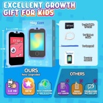 Kids Toy Phone Boys Puzzle Learning Toy, Eltrynic Toddler Touchscreen Smart Phone for 3 4 5 6 7 Year Old Boy, Christmas Birthday Gifts for Children Age 3-7, MP3 Music Player with Dual Camera (Blue) - Image 2