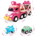 Toys for 1 2 3 Year Old Girl,5 in 1 Toddler Girl Toys,Carrier Truck Car Toys for 3 4 5 6 Year Old Toddler Girl with Music & Light,Pink Car Toys for 1 2 3 4 Year Old Girl,Toys for Girls Birthday Gifts… - Image 3
