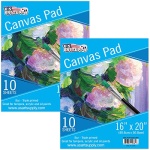 U.S. Art Supply 9" x 12" 10-Sheet 8-Ounce Triple Primed Acid-Free Canvas Paper Pad (Pack of 2 Pads)