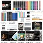 124 PCS Drawing Kit, Shuttle Art Professional Drawing Supplies with Sketch, Charcoal, Colored, Graphite, Pastel Pencils & Sticks, Complete Drawing Tools and Paper Pads in Zipper Case for Artists& Kids - Image 8