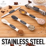 Zulay Kitchen Stackable Magnetic Spoons Set of 8 - Dual Sided Magnetic Measuring Spoons Set Fits In Spice Jars - Stainless Steel Measuring Spoons Magnetic For Dry and Liquid Ingredients (Black) - Image 7