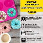 Anaeat 3 Pack Donut Pan Silicone Baking Mold, Just Pop Out! Non-Stick Doughnuts Baking Pans BPA Free for 6 Full-Size Donuts, Muffin, Cake Biscuit Bagels - Oven & Dishwasher Safe (Multicolor) - Image 5