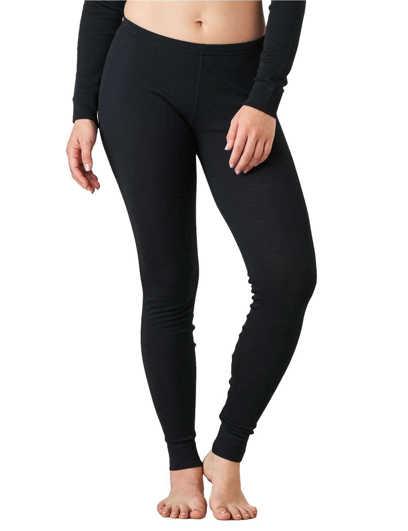 LAPASA Womens 100% Merino Wool Base Layer Midweight Activewear Thermal Underwear Long John Long Pants Leggings Cold Weather L49 Small Black1 Bottom