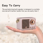 Baolira Retro Bluetooth Speaker, Portable Wireless Speaker with Crystal Clear Stereo Sound Rich Bass, Best Birthday Gifts Ideas for Women Teenage (Pink) - Image 5