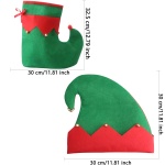 Haconba 4 Pack Christmas Elf Costume Accessories Set Xmas Santa Elf Hat Shoes Set with Jingle Bells for Christmas Cosplay Holiday Party Decor - Image 9