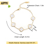 AIPPK 18K Gold Plated Clover Lucky Bracelet Dupes for Women White Flower Four Leaf Bracelets Trendy Jewelry Gifts for Women - Image 7