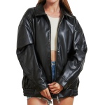 Keoouure Leather Jacket Women Oversized Faux Suede Fall Fashion Motorcycle Coats 2025 Winter Outfits Clothes Y2k Tops