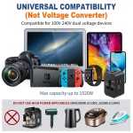 Travel Adapter USB C, Universal All in One Worldwide Travel Adapter Fast Charge GaN PD3.0 Type C USB-A Quick Charging Ports Power Converters Wall Charger AC Power Plug Adapter for USA EU UK AUS Black - Image 2