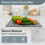 Large Stone Drying Mat for Kitchen Counter24"x16", Misty Gray,Diatomaceous Earth Quick Dry Foldable Dish Drying Mat, Eco-Friendly Minimalist Design for Modern Homes - Image 3