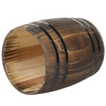 MyGift Wine Barrel Design Kitchen Utensil Crock, Vintage Rustic Burnt Wood Cooking Tool Holder - Image 2