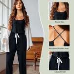 WJing Yi Jia Womens 3Pcs Soft Pajama Sets Sexy Camisole Lingerie XS-4XL Knit Pajamas Set Sleepwear Pjs Nightwear Lounge Sets - Image 3