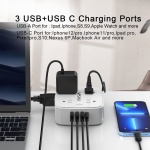 6 Ft Surge Protector Power Strip - 8 Widely Outlets with 4 USB Ports, 3 Side Outlet Extender with 6 Feet Extension Cord, Flat Plug, Wall Mount, Desk USB Charging Station, ETL,White - Image 4