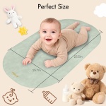 Portable Changing Pad - Baby Changing Pad, Wipeable Diaper Changing Pads, Waterproof Foldable Vegan Leather Portable Changing Mat for Travel & Home, Light Green, 27.5" x 15.7" - Image 7