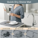 Large Stone Drying Mat for Kitchen Counter24"x16", Misty Gray,Diatomaceous Earth Quick Dry Foldable Dish Drying Mat, Eco-Friendly Minimalist Design for Modern Homes - Image 5