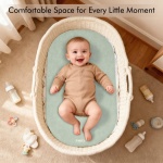 Portable Changing Pad - Baby Changing Pad, Wipeable Diaper Changing Pads, Waterproof Foldable Vegan Leather Portable Changing Mat for Travel & Home, Light Green, 27.5" x 15.7" - Image 4