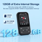 128GB MP3 Player - Clip MP3 Player with Bluetooth 5.3, Portable Music Player with FM Radio, Voice Recorder, Pedometer, Mini Design Ideal for Sport, Earphones Included (Clip Player) - Image 5