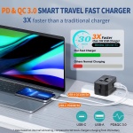 Travel Adapter USB C, Universal All in One Worldwide Travel Adapter Fast Charge GaN PD3.0 Type C USB-A Quick Charging Ports Power Converters Wall Charger AC Power Plug Adapter for USA EU UK AUS Black - Image 7