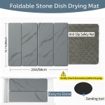 Large Stone Drying Mat for Kitchen Counter24"x16", Misty Gray,Diatomaceous Earth Quick Dry Foldable Dish Drying Mat, Eco-Friendly Minimalist Design for Modern Homes - Image 6